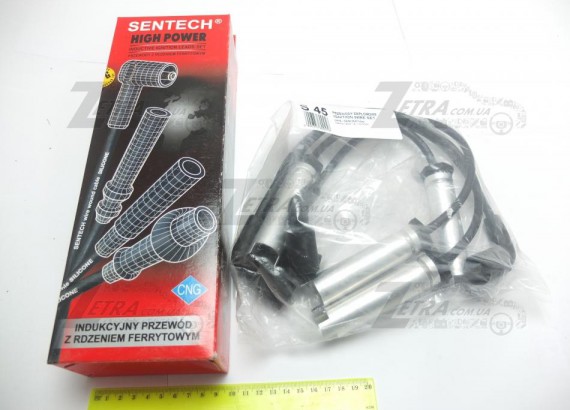 96305387 SENTECH (Польша) Провода высоковольтные LANOS 1.5 SOHC AVEO (КЕВЛАР. НИТЬ ЗАЩИШЕНА ФЕРОМАГ.СЕРДЕЧН.сопр=1М/5.6 КилоОм / SENTECH