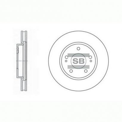 SD4308 Hi-Q (SANGSIN BRAKE) Гальмівний диск передн MITSUBISHI LANCER 2.0/OUTLANDER(CU)03-06(MR-510966)