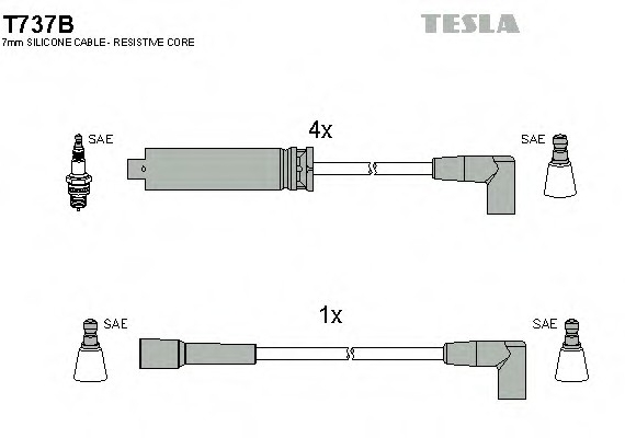 T737B TESLA (Чехия) Провід запалив.Espero 1.8i -2.0 Tesla