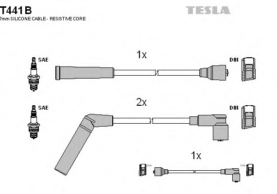 T441B TESLA (Чехия) Провода зажиг.Matiz(0.8l) Tesla