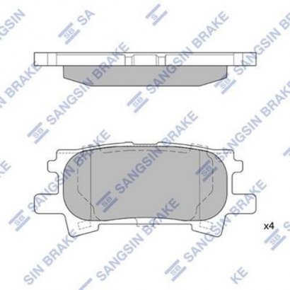 SP1385 Hi-Q (SANGSIN BRAKE) гальмівна колодка задня LEXUS RX300 04-/RX330 03-/RX350 06-/RX400H 05-/TOYOTA HIGHLANDER 04-07