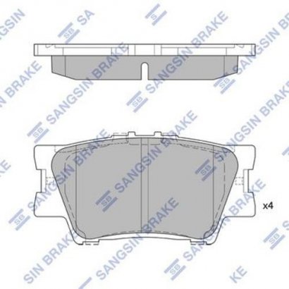 SP2081 Hi-Q (SANGSIN BRAKE) Гальмівна колодка задня RAV 4 06-/CAMRY V40  06-