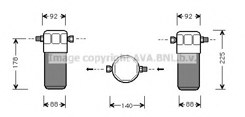 AI D154 AVA COOLING VW-PAS 00-/Осушитель 1.6i 8V (±A) -> 4.2i (+A), 1.9Di, 1.9TDi (±A) [OE. 4B0.820.192, 8A0.820.193 AB] AVA