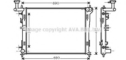 HYA2180 AVA COOLING Радіатор охолодження HYUNDAI, KIA (вир-во AVA)