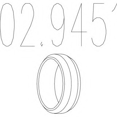 02.9451 MTS(Италия) Монтажное кольцо выхлопной системы ( D(внутр.) - 55,6 мм; D(наружн.) - 69,5 мм; Высота - 12,8 мм) MTS