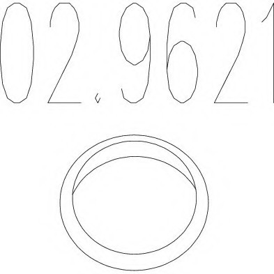 02.9621 MTS(Италия) Монтажное кольцо выхлопной системы ( D(внутр.) - 48 мм; D(наружн.) - 59,5 мм; Высота - 14 мм) MTS