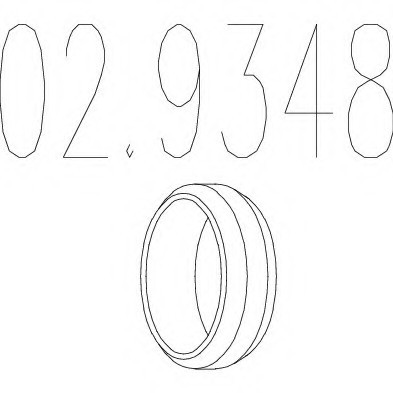 02.9348 MTS(Италия) Монтажное кольцо выхлопной системы ( D(внутр.) - 45 мм; D(наружн.) - 60 мм; Высота - 14 мм) MTS