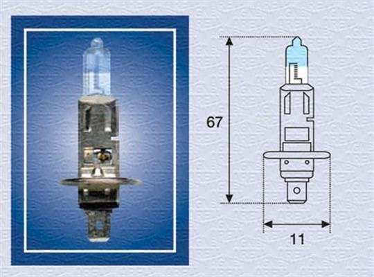 002587100000 MAGNETI MARELLI (Италия) Лампа накаливания H1 12V 55W P14,5s XENON LIGHT (+50) (пр-во Magneti Marelli кор.код. H1 12 XL)