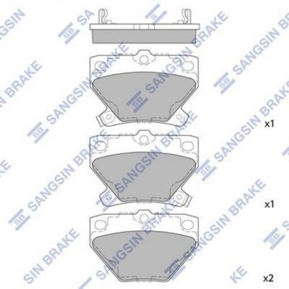 SP2044 Hi-Q (SANGSIN BRAKE) Колодка гальм. TOYOTA YARIS 1.0 16V, 1.3 16V, 1.5TS, 1.5VVT-I 99-05 задн. (пр-во SANGSIN)