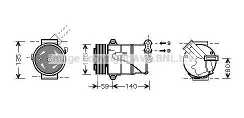 OP Astra - H 1.9 CDTi Компресор [OE 6854067 - 24466997] (KZ : WF ) Automatic AC AVA OLA K437