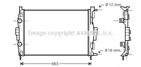 RT 2307 AVA COOLING Радиатор охлаждения двигателя MEGANE2/SCENIC MT +-AC 02 (Ava)