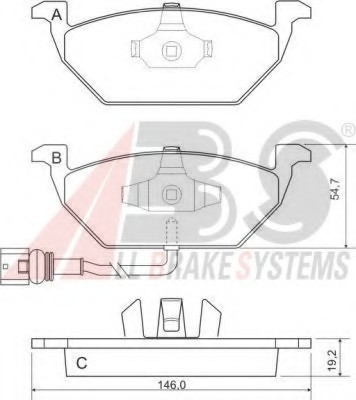 37155 ABS Колодка торм. AUD/SEAT/SKODA/VW A3/LEON/FABIA/OCTAVIA/BORA/GOLF передн. (пр-во ABS)