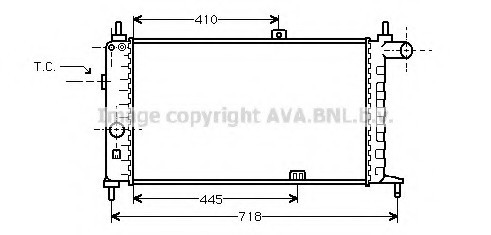 OL 2066 AVA COOLING OPEL KADETT E 85-9/91 Радіатор 2.0i, 1.6D 630x322x21 [OE. 1300126 - 90442550] AVA