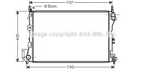 Радиатор 2.2i 16V, 3.2i 24V, 2.0DTi, 2.2DTi (+A/C) [OE. 1300246 - 24418343] AVA OL 2340