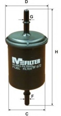 BF672 MFILTER Фільтр топл. DAEWOO LANOS, CHEVROLET LACETTI, MATIZ, NUBIRA (пр-во M-filter)