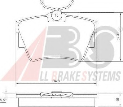 37288 ABS Колодка гальм. NISSAN/OPEL/RENAULT PRIMASTAR/VIVARO/TRAFIC задн. (пр-во ABS)