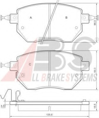 37504 ABS Колодка гальм. INFINITI/NISSAN FX35/45/MURANO/PATHFINDER передн. (пр-во ABS)