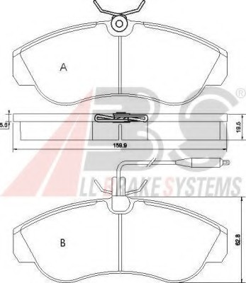 36884 ABS Гальмівні колодки пер. Ducato/Boxer 94-02 (1.8t)