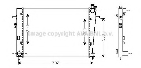 HY 2204 AVA COOLING Tucson рад.охлаждегния 2.0 CRDi Man. 06/04- (±AC) typ HCC [640*465*18] AVA