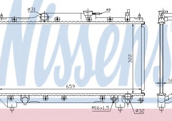 64783A NISSENS (Дания) Радиатор охлаждения TOYOTA AVENSIS (T22) (97-) 2.0 i 16V (пр-во Nissens)