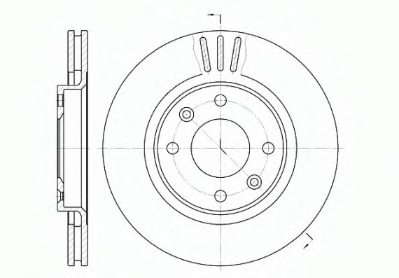 6603.10 Remsa Диск тормозной CITROEN C3, C4, PEUGEOT 207 передн., вент. (пр-во REMSA)