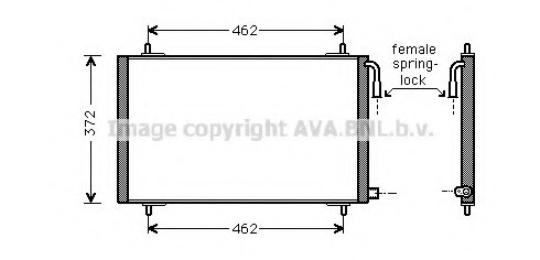 PE 5191 AVA COOLING Радиатор кондиционера 1.1i, 1.4i, 2.0 16V [OE. 6455.X9 / 96375239] AVA