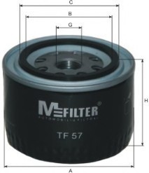 TF57 MFILTER Фильтр масляный ВАЗ 2101-2107 2108-09 (низкий 72мм) (пр-во M-filter)