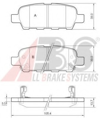 37321 ABS Колодка торм. NISSAN/RENAULT QASHQAI/X-TRAIL/KOLEOS задн. (пр-во ABS)