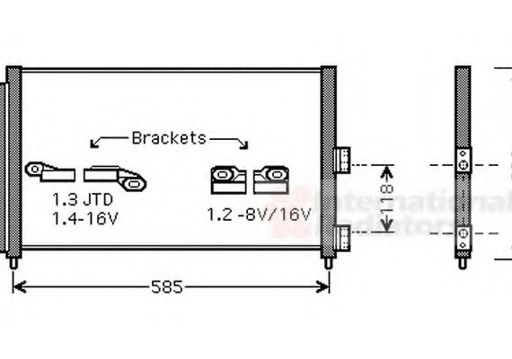 17005289 Van Wezel Радиатор кондиционера Fiat Doblo 1.3-1.9 JTD 01- 17005289 VAN WEZEL