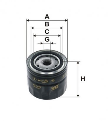 WL7400 WIX-FILTRON Фільтр масляний NISSAN PRIMERA WL7400/OP567/3 (пр-во WIX-Filtron UA)