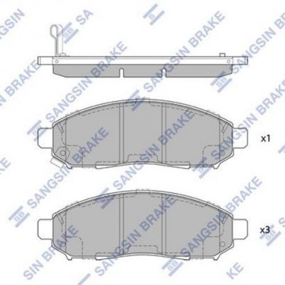 SP1460 Hi-Q (SANGSIN BRAKE) Колодка торм. NISSAN NAVARA D40 2.5DCI 05- передн. (пр-во SANGSIN)