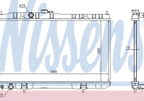 68751 NISSENS (Дания) Радиатор охлождения NISSAN ALMERA CLASSIC (N16) M (пр-во Nissens)