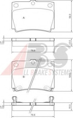 37284 ABS Колодка гальм. MITSUBISHI CHALLENGER/PAJERO SPORT задн. (пр-во ABS)