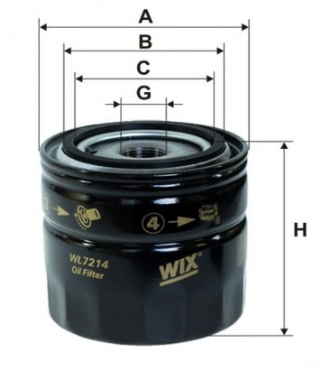 WL7214 WIX-FILTRON Фильтр масляный FORD MONDEO OP533/1/WL7214 (пр-во WIX-Filtron UA)