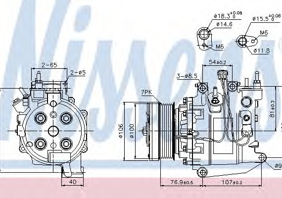 89247 NISSENS (Дания) Компрессор HD CR-V(06-)2.0 i 16V(+)[OE 38800-RZV-G020-M2] NISSENS