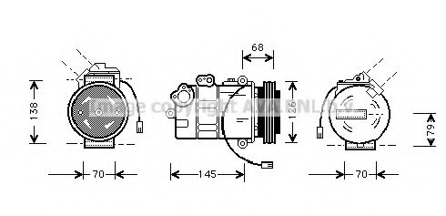 AIA K011 AVA COOLING Компрессор SA SUP 1.8i 20V, 1.9 TDI, 2.0i 8V [OE. 8D0260805J] AVA