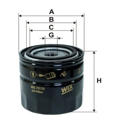WL7078 WIX-FILTRON Фильтр масляный FORD, TOYOTA WL7078/OP533 (пр-во WIX-Filtron UA)