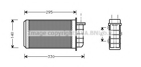 FT 6183 AVA COOLING Радиатор печки - бензиновые модели [OE. 46721967 / 46722546] AVA