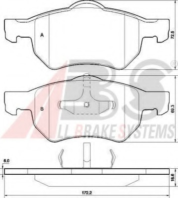 37469 ABS Колодка торм. CHRYSLER/DODGE VOYAGER/CARAVAN передн. (пр-во ABS)