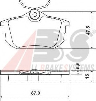 36950 ABS Колодка гальм. MITSUBISHI/VOLVO CARISMA/S40/V40 задн. (пр-во ABS)