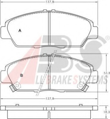 36780 ABS Колодка гальм. HONDA/ROVER ACCORD/PRELUDE/600 передн. (пр-во ABS)