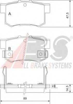 36757 ABS Колодка торм. HONDA/ROVER ACCORD/CIVIC/200/600 задн. (пр-во ABS)