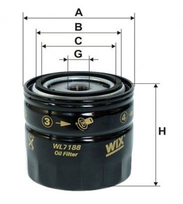 WL7188 WIX-FILTRON Фильтр масляный FORD MONDEO WL7188/OP628 (пр-во WIX-Filtron UA)