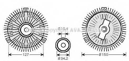 MS C415 AVA COOLING MS W210 E300 Td ‘96-’9 Муфта вентилятора системы охлаждения AVA