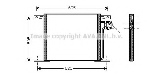 MS 5220 AVA COOLING Радиатор кондиционера 108, 110, 113, 114 [OE. 638.835.0170] AVA