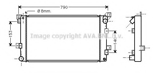 CHRYSLER VOYAGER 96- Радіатор 2.5TDi 8V (?AC) [OE. 4798013] AVA CR 2033