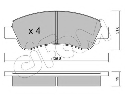822-327-0 CIFAM Колодка торм. CITROEN C4, PEUGEOT PARTNER передн. (пр-во Cifam)