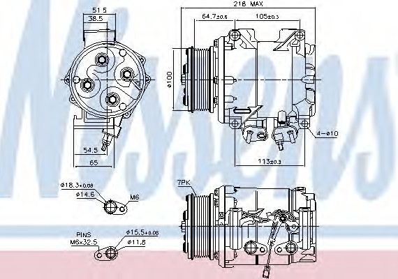 89242 NISSENS (Дания) Компрессор кондиционера HONDA ACCORD VII, CR-V (пр-во Nissens)