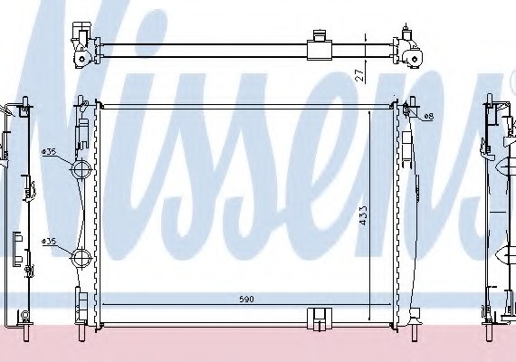 67367 NISSENS (Дания) Радиатор охлождения NISSAN QASHQAI (J10) (07-) (пр-во Nissens)