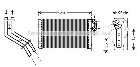 RT 6227 AVA COOLING Радиатор отопителя RENAULT SCENIC I (96-) (пр-во AVA)